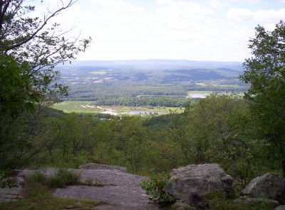 A view south toward a nature preserve around which the trail travels