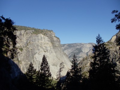 A view back toward Yosemite Valley shortly into the hike